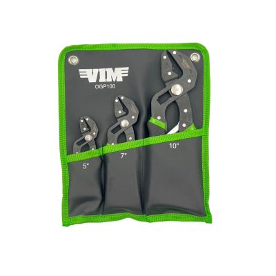 VIMOGP100 image(0) - VIM Tools 3 Piece Orca Grip Auto Adjusting Plier Set