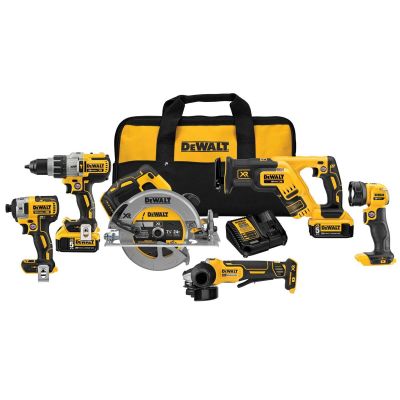 DWTDCK695P2 image(0) - DEWALT 20V MAX XR LI-ION 6 TOOL COMBO KIT