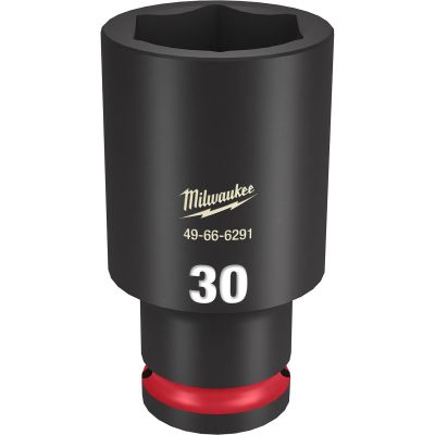 MLW49-66-6291 image(0) - Milwaukee Tool SHOCKWAVE Impact Duty  1/2"Drive 30MM Deep 6 Point Socket