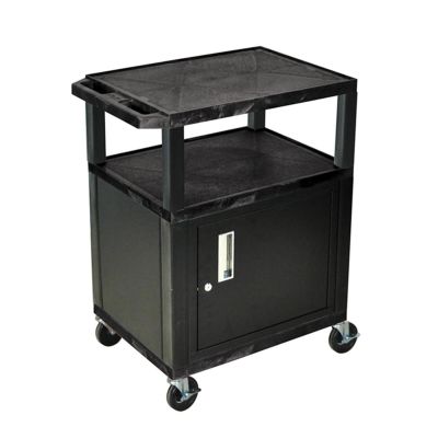 LUXWT34C2 image(0) - Luxor 34 A/V Cart 3 Shelves, Cab Black Legs