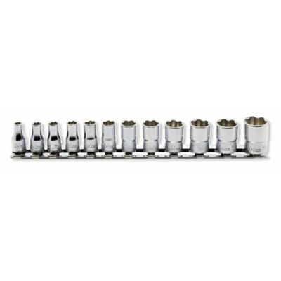 KKNRS2410M-12 image(0) - Ko-ken USA RS2410M/12 1/4 Sq. Dr. Socket set  4-14mm Surface 200mm  12 pieces