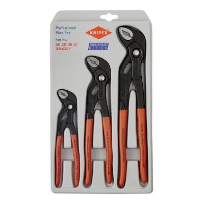 KNP3X87 image(0) - KNIPEX 3 Pc. Cobra Plier Set 7", 10", 12"