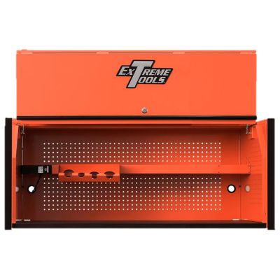 EXTRX552501HCORBK image(0) - Extreme Tools Extreme Tools RX Series Professional 55"W x 25"D Extreme Power Workstation® Hutch Orange, Black Drawer Pulls