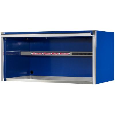 EXTEX5501HCQBLCR image(0) - Extreme Tools® EXQ Series 55in W x 30in D Professional Extreme Power Workstation Hutch  Blue w Chrome Handle