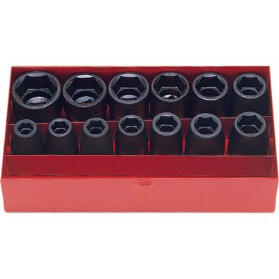 KKN14241M image(0) - Ko-ken USA 14241M 1/2 Sq. Dr. 13 Piece Impact 6-Point Socket Set  10-27mm