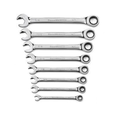 KDT85599 image(0) - GearWrench 8Pc. SAE Ratcheting Open End Set (Dual Ratcheting)