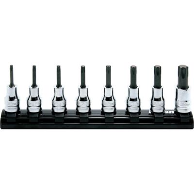 KKNRS3025Z-8-L50 image(0) - Ko-ken USA RS3025Z/8-L50 3/8 Sq. Dr. 8 Piece Z-Series TORXÂ® Bit Socket set T20-T55