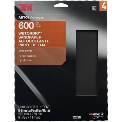 MMM32036 image(0) - 3M PAPER SHEETS-WETORDRY 9"X 11" P600 5/PK 10PK/CS