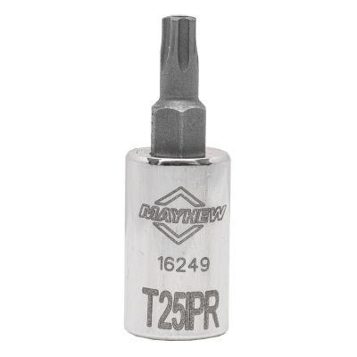 MAY16249 image(0) - Mayhew Mayhew T25IPR Tamper Torx Plus® Short Insert Socket Bit, 1/4-Inch Drive