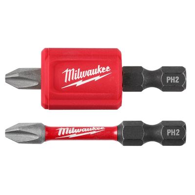 MLW48-32-4550 image(0) - Milwaukee Tool SHOCKWAVE Impact Duty Magnetic Attachment and PH2 Bit Set - 3PC