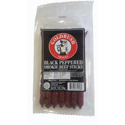 GRJ71958 image(0) - Gold Rush Jerky Black Pepper 7 oz. Beef Sticks - 12 Count (6 lbs.)