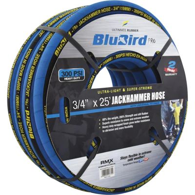 BLBBBJH3425 image(0) - BluBird BluBird Jackhammer Air Hose with 3/4" Universal Chicago Couplings, 40% Lightweight, 100% Rubber - 25 Feet