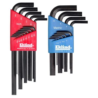 EKL10022 image(0) - Eklind Tool Company HEX KEY SET 22 PC SAE/METRIC SHORT/LONG