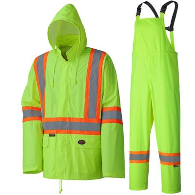 SRWV1080160U-M image(0) - Pioneer Pioneer - Lightweight Hi-Vis Safety Rainsuit - Hi-Viz Yellow/Green - Size Medium