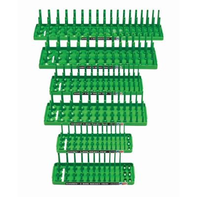 HNE92014 image(0) - Hansen Global 6 Piece 3 Row Socket Tray Set - Green