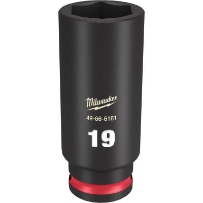 MLW49-66-6161 image(0) - Milwaukee Tool SHOCKWAVE Impact Duty  3/8"Drive 19MM Deep 6 Point Socket