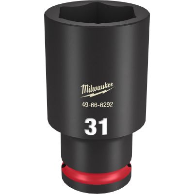 MLW49-66-6292 image(0) - Milwaukee Tool SHOCKWAVE Impact Duty  1/2"Drive 31MM Deep 6 Point Socket