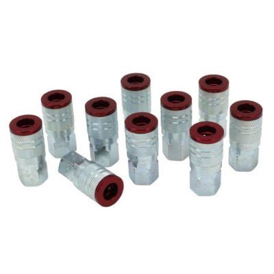 MIL715MC image(0) - Milton Industries ColorFit Couplers, M-style Red, 1/4" NPT Female,