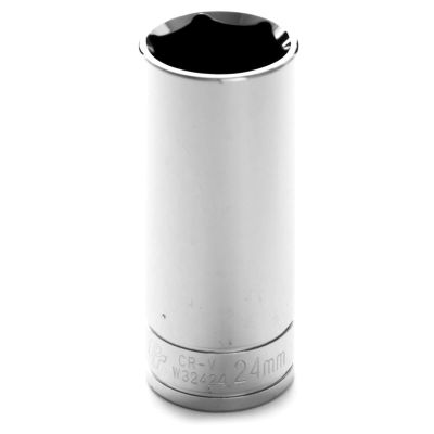 WLMW32424 image(0) - Wilmar Corp. / Performance Tool 1/2" Dr 6pt Deep Socket 24mm