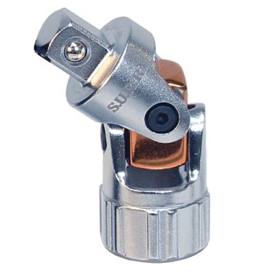 SRRSRUJ12 image(0) - SUR&R SRUJ12 3/8" female to 1/2" male drive spring-return u-joint adapter set with dual springs for maintaining alignment and precise control. Excellent for use in tight spaces and one-handed operation.