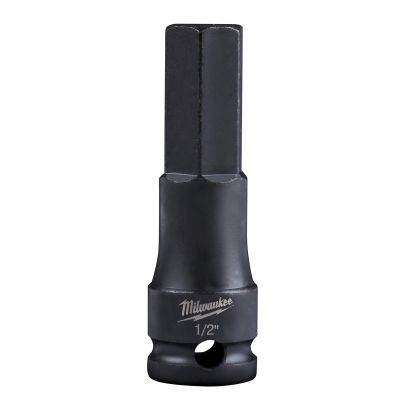 MLW49-66-5154 image(0) - Milwaukee Tool 1/2" SHOCKWAVE Lineman's Impact 3/8" Drive Hex Bit Socket