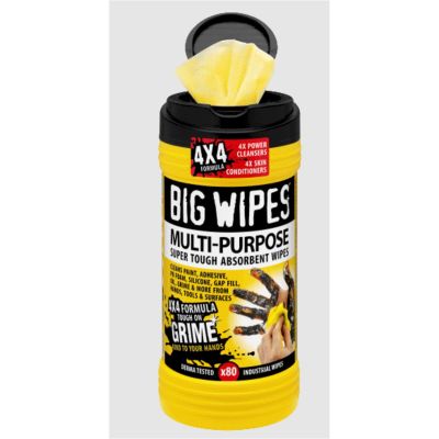 BWP6002-0048-2 image(0) - Big Wipes Case of 8 Big Wipes Multi-Purp Antibacterial Hand Sanitizing Wipes 80 Count (8"x11.5" wipe)