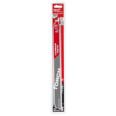 MLW48-00-5303 image(0) - Milwaukee Tool 12" 8TPI The TORCH with Carbide Teeth 3PK