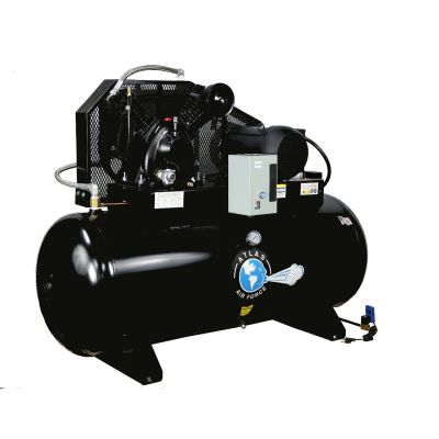 ATEMPAF9P-120H image(1) - Atlas Automotive Equipment 7.5HP 120 Gallon Horizontal Air Compressor w/ Plus Package (WILL CALL)