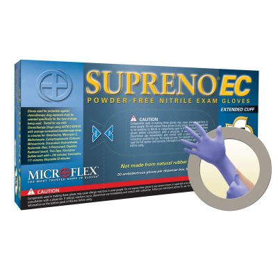 MFXSEC375L-CASE image(0) - SUPRENO EXT CUFF PF NITRILE GLOVES, LARGE (CASE)