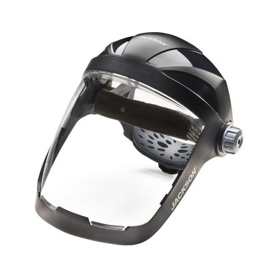 SRW14220 image(1) - Jackson Safety Jackson Safety - Face Shield - QUAD 500 Premium Multi-Purpose Series - 9' x 12.125' x 0.060" Window - Clear AF - 370 Speed Dial Headgear