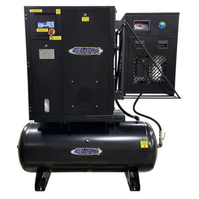 EMXERIK010003 image(0) - EMAX EMAX 10HP 1PH Industrial Rotary Screw Compressor-120 Gal Tank Mount w/Air Dryer