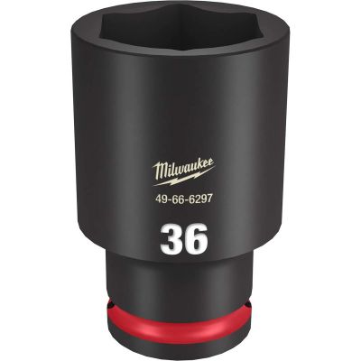 MLW49-66-6297 image(0) - Milwaukee Tool SHOCKWAVE Impact Duty  1/2"Drive 36MM Deep 6 Point Socket