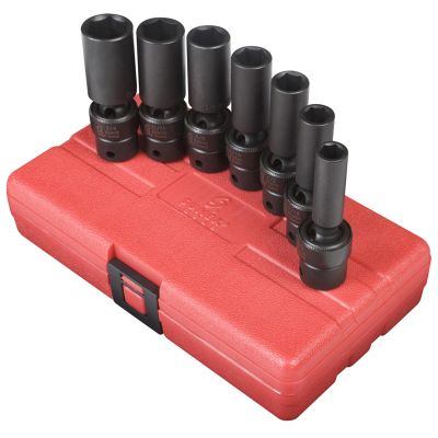 SUN3656 image(0) - Sunex SOCKET SET IMPACT 3/8IN. DRIVE 7PC DEEP SAE UNIV