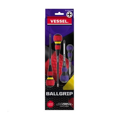 VES2304JSPB image(0) - VESSEL BALL GRIP JIS Screwdriver 4PCS. Set