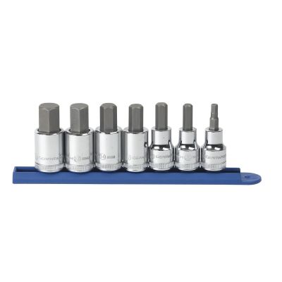 KDT80720 image(0) - GearWrench 7PC 1/2" DRIVE METRIC HEX BIT SOCKET SET