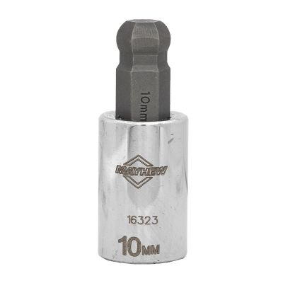 MAY16323 image(0) - Mayhew Mayhew 10 MM Metric Ball Hex Short Insert Socket Bit, 3/8-Inch Drive