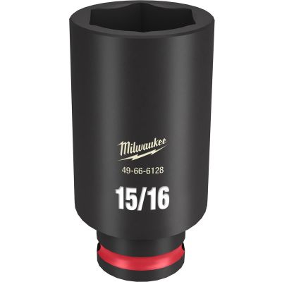 MLW49-66-6128 image(0) - Milwaukee Tool SHOCKWAVE Impact Duty  3/8"Drive 15/16" Deep 6 Point Socket