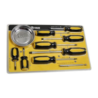 TIT17241 image(0) - TITAN 10-PC SCREWDRIVER SET WITH MAGNETIC