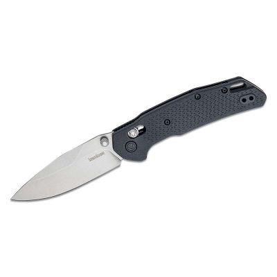 KER2037 image(0) - Kershaw Heist Manual Open DuraLock Drop Point Blade Folding Pocket Knife with Stonewashed Finish - Gray