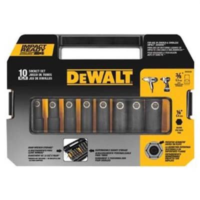 DWTDW22838 image(0) - DeWalt 10pc 3/8" Socket Set