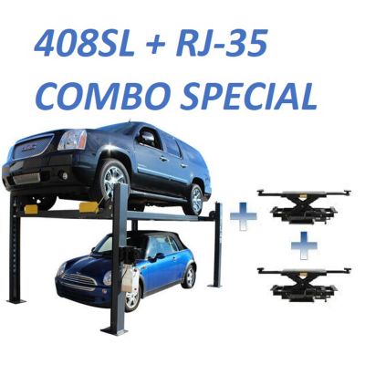 ATEATTD-408SL-COMBO-FPD image(0) - Atlas Equipment Premium 408SL 4 Post Lift + RJ35 Sliding Jacks Combo