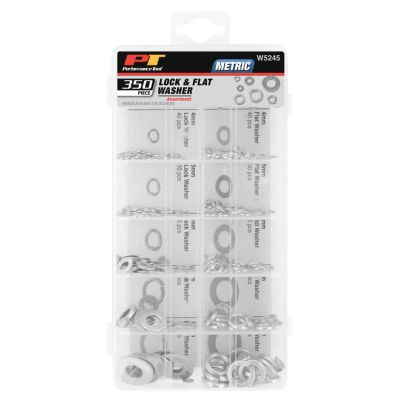 WLMW5245 image(0) - Wilmar Corp. / Performance Tool 350 pc. Lock & Flat Washer Assortment